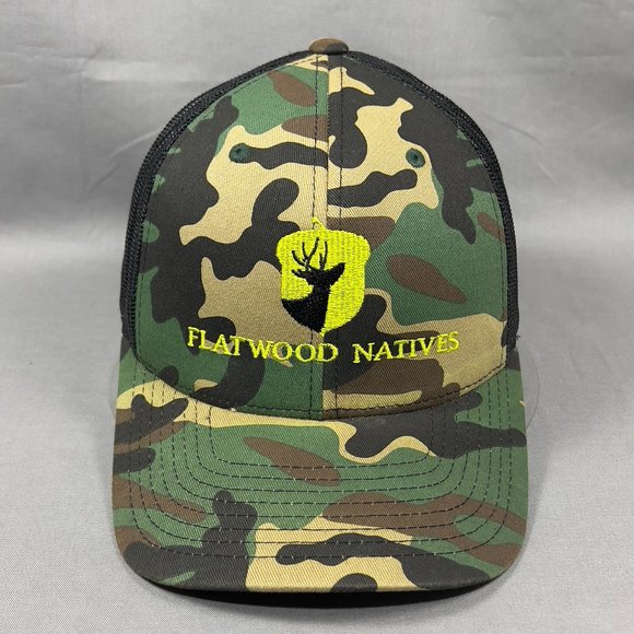 Flatwood Natives Snapback Hat Cap Richardson Green Camouflage Trucker Dad Mens - Picture 1 of 14